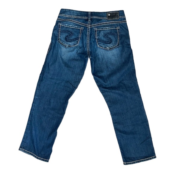 Silver Jeans Cropped Capris Suki Ankle Jean Women’s Jeans Faded Dark - Picture 2 of 7